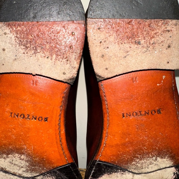 BONTONI Men’s Size 11 Whole Cut Brogue Perforated Brown Leather Lace Up Shoes - Picture 14 of 14